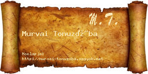 Murvai Tonuzóba névjegykártya